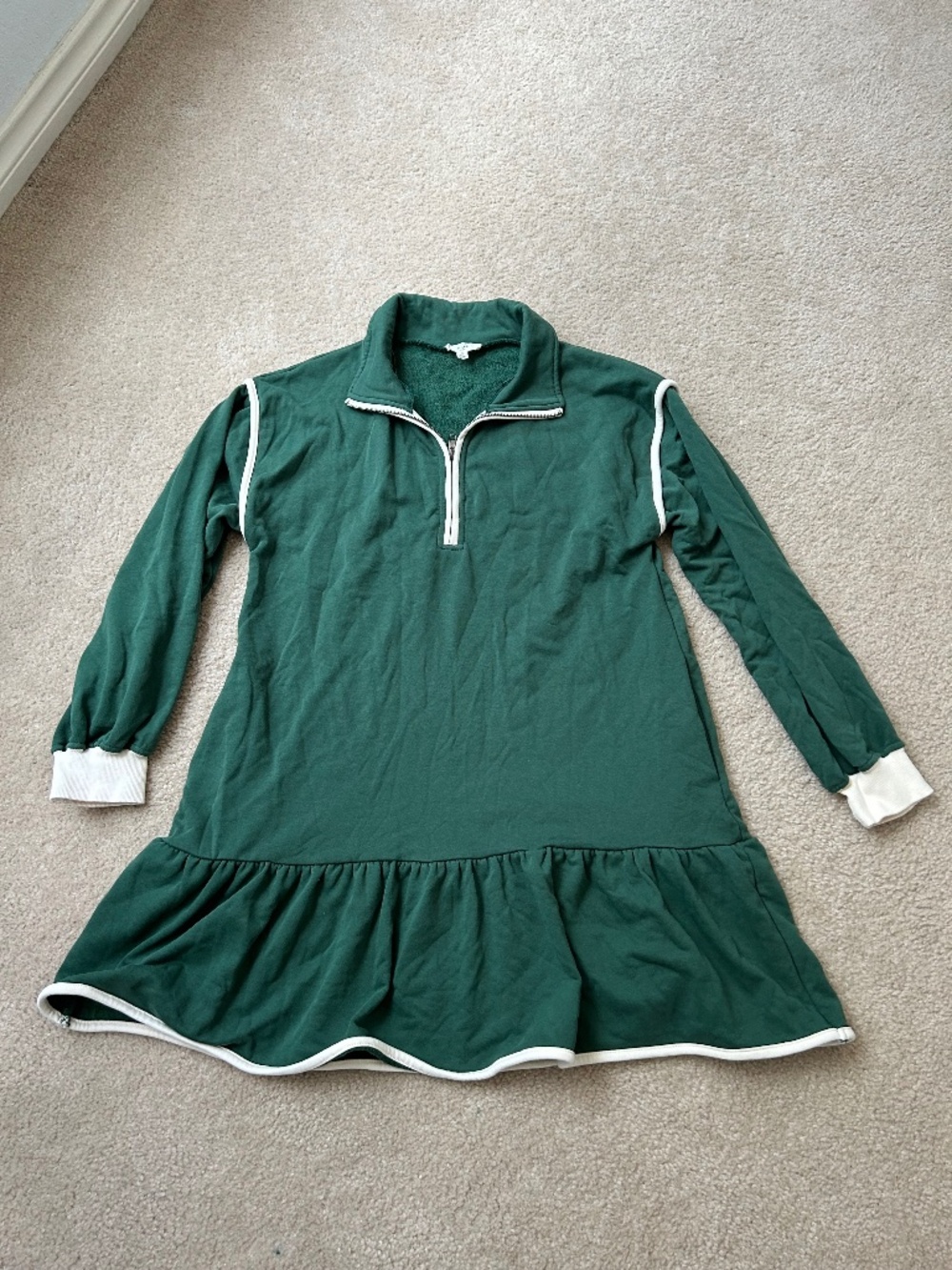 Athleisure Contrast Trim Sweatshirt Mini Dress Preppy Sz Medium by Entro